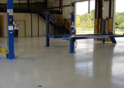 Acworth shop floor. epoxy and polyaspartic